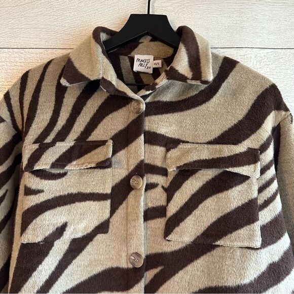 Princess Polly Yasmin Zebra Shacket Animal Print Jacket Size XS/S - Picture 5 of 15